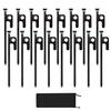16Pcs Tent Stakes, 8in Heavy Duty Tent Stakes with Storage Pouch, Forged Steel Tent Sakes Metal, Metal Stakes for Tent Used on Grassland, Snowfield, Dessert(16Pcs, 8in, Diameter 1/4") view 1