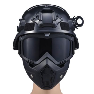 Tactical Airsoft Helmet with Detachable Goggles and Full Face Mask: Military Grade Gear for Paintball and Airsoft 655