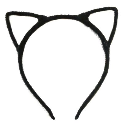 Broeify Cat Ears Headband Halloween Cosplay Accessories for Women Girls, Plastic Catwomen Headwear Handmade Cute Fancy Costume Hair Hoop (Black, One Size)