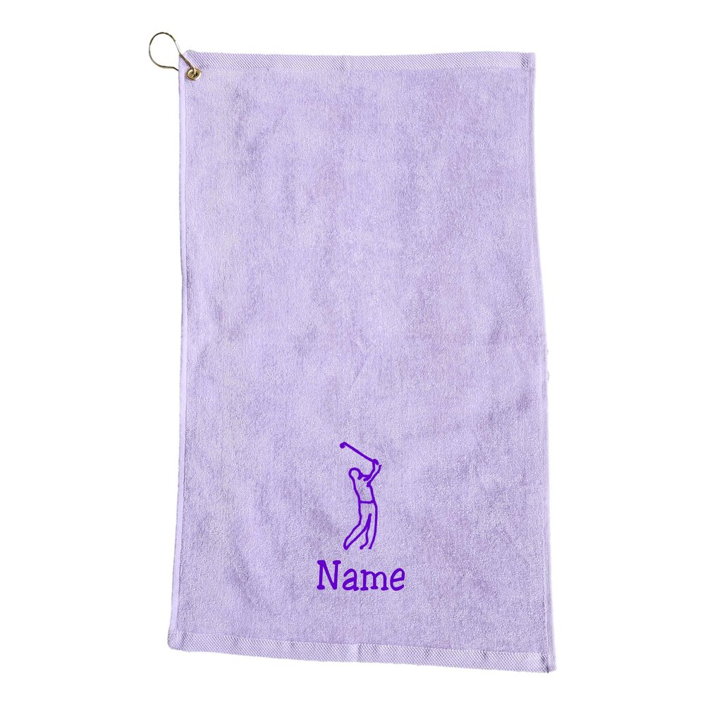 101 BEACH Personalized Men's Golf Bag Towel with Embroidered Name (Lavender - Embroidered Name Man)