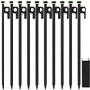 10Pcs Tent Stakes, 16in Heavy Duty Tent Stakes with Storage Pouch, Forged Steel Tent Sakes Metal, Metal Stakes for Tent Used on Grassland, Snowfield, Dessert(10Pcs, 16in, Diameter 3/8") view 1