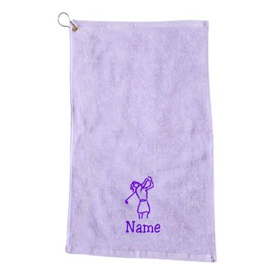 101 BEACH Personalized Women's Golf Bag Towel with Embroidered Name (Lavender- Embroidered Name Woman)