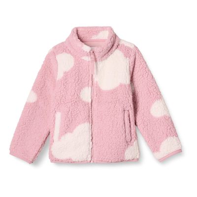Amazon Essentials Toddler Girls' Sherpa Fleece Full-Zip Jacket, Fleece Lined, Pink Clouds, 4T