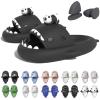 Jfxgjuv Ice Cream Shark Slides, Shark Slides with 3D Funny Fins, Unisex Cloudy Shark Slippers, Eva Open Toe Shower Pool Beach Slippers Sandals Shoes (Panda Black,5.5-6 Women/4-4.5 Men) view 1