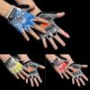 YOGOTEU Silicone Road Riding Gloves Anti-Sweat Half Finger Camping Hiking Gloves Gym Fitness Gloves Sports Gloves, Yellow view 2