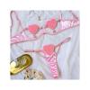 New Sexy Hollow Out Love Pink and Tender Girl Feeling Three-point Fun Lingerie Cupless Bra Bra Sexy Open Bra(Pink,J-M) view 2
