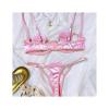 New Sexy Hollow Out Love Pink and Tender Girl Feeling Three-point Fun Lingerie Cupless Bra Bra Sexy Open Bra(Pink,J-M) view 3