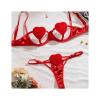 New Sexy Hollow Out Love Pink and Tender Girl Feeling Three-point Fun Lingerie Cupless Bra Bra Sexy Open Bra(Pink,J-M) view 4