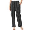 Briggs Ladies' Comfort Stretch Waistband Linen Blend Pants (US, Alpha, Medium, Regular, Regular, Black Stripe) view 1