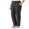 Briggs Ladies' Comfort Stretch Waistband Linen Blend Pants (US, Alpha, Medium, Regular, Regular, Black Stripe) view 2