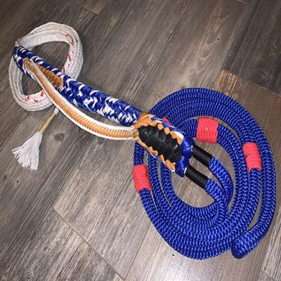 The Patriot Rope Mini - Blue Pro 9x7 LH 3/4 x 3/4 Mini Bull Rope- EPT bull Ropes Bull Riding - 12' Rope