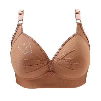 Bras for Women No Underwire Adjustable Push Up Bras Full Coverage Support Bralette Plus Size Everyday Bra Khaki