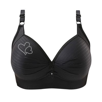 Bras for Women No Underwire Adjustable Push Up Bras Full Coverage Support Bralette Plus Size Everyday Bra Black