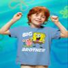 Tstars Spongebob and Gary Big Brother Funny Youth Kids T-Shirt Medium California Blue view 3