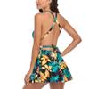 Btgghytr Women Sexy One-Piece Bathing Suit V-Neck Backless Monokini Floral Print Swimsuit Skirt Swimdress view 2