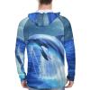 BTCOWZRV Men's Sun Protection Hoodie Shirts UPF 50+ Long Sleeve Rash Guard Blue Ocean Dolphin Sun Shirt Outdoor view 3