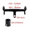 OUZINE Ultralight Carbon Fiber Road Gravel Bikes Drop Bar UD Full Carbon Fibre Handlebar and stem Integrated Carbon 31.8mm Conversion Adapter 28.6mm(400 with 100mm) view 2