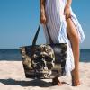NOUZU Skull Rock Roll Skeleton Bone Print Beach Bag, Extra Large Totes For Beach Travel, Functional Fashion Beach Bag For Women view 2