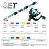 GLigeT Fishing Poles Portable 1.8m Telescopic Fishing Rod 5.5:1 Gear Ratio Fishing Reel Set with Fishing Line Fishing Gear Rod Caa De Pescar(Blue) view 2