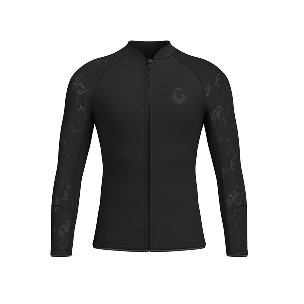 GoldFin Mens Wetsuit Top, 3mm Wetsuits Men Neoprene Jacket Long Sleeve Wet Suits for Water Sports Diving Surfing Kayaking Swimming