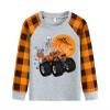 Halloween Shirt Toddler Boy Girls Stripe Long Sleeve Clothes Outfits Monster Truck Shirt Tops Kids Cotton Tshirt 5-6T view 1