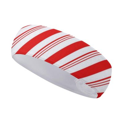 Adjustable Stretch Elastic Hair Bands, Moisture Absorbing Workout Headband for Running, Cycling, Football, Yoga Compatible with Christmas Red Candy Cane Stripes