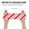 Adjustable Stretch Elastic Hair Bands, Moisture Absorbing Workout Headband for Running, Cycling, Football, Yoga Compatible with Christmas Red Candy Cane Stripes view 2