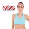 Adjustable Stretch Elastic Hair Bands, Moisture Absorbing Workout Headband for Running, Cycling, Football, Yoga Compatible with Christmas Red Candy Cane Stripes view 3