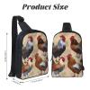 Sling Backpack Crossbody Sling Bag for Men Women Cross Chest Bag Rooster and Chicken Print Shoulder Bag Travel Hiking Daypack view 2