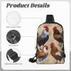 Sling Backpack Crossbody Sling Bag for Men Women Cross Chest Bag Rooster and Chicken Print Shoulder Bag Travel Hiking Daypack view 4