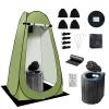 Camping Toilet Kit with Pop Up Privacy Tent, X Large Portable Folding Toilet Potty for Adults, Outdoor Camp Shower Tents,Changing Room with Carry Bag (Green) view 1