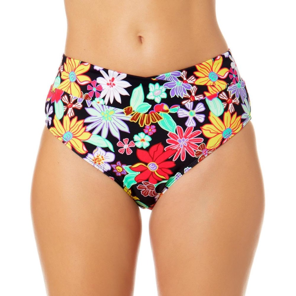 Salt + Cove Womens Juniors Penny Lane High Waist Swim Bottom Separates Black L