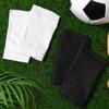 2 Pairs Soccer Shin Guard Covers, Shin Pads Socks Soft Breathable Soccer Sock Sleeves Shin Pads Holders Soccer Shin Guard Sleeves for Kids Teenagers Adults Beginners Youth (Black & White) view 3