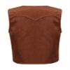 Lorilida Boys/Girls Cowboy Jacket Waistcoat Kids Cowgirl Vest Medieval Renaissance Cowboy Outerwear Tops Brown 8 Years view 3