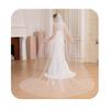 Flimire 118 Bridal Cathedral Veils 1 Tier Long Wedding Veil for Brides Veil with Comb Simple Soft Tulle (Lvory 118''(300cm) length*118''(300cm) width) view 1