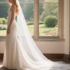 Flimire 118 Bridal Cathedral Veils 1 Tier Long Wedding Veil for Brides Veil with Comb Simple Soft Tulle (Lvory 118''(300cm) length*118''(300cm) width) view 2