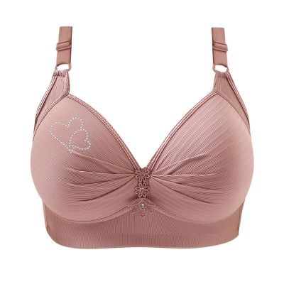Bras for Women No Underwire Adjustable Push Up Bras Full Coverage Support Bralette Plus Size Everyday Bra Pink