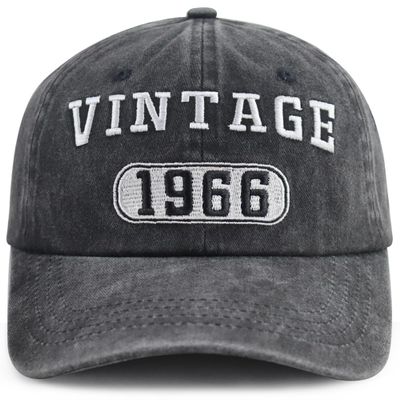 60th Birthday Decorations for Women Men, Funny Vintage 1966 Party Supplies Hat, Adjustable 60 Year Old Baseball Cap, Birthday Gifts for Husband Wife