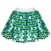 Girls Skirt Green Sequin Mermaid Sparkly Mini Tutu Belly Dance Party Size 4-5 view 3