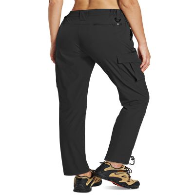 MOURCE Womens Hiking Pants Lightweight Quick Dry - Waterproof Summer Travel Pants with Pockets, Black