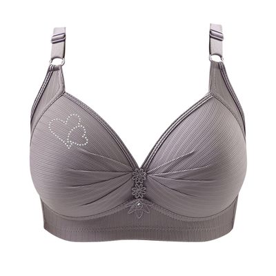 Bras for Women No Underwire Adjustable Push Up Bras Full Coverage Support Bralette Plus Size Everyday Bra Gray