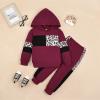 2T Girls Clothes Toddler Fall Winter Outfits Long Sleeve Hoodie Tops + Elastic Sweatpants 2 Piece Red 2-3 Years Old view 2