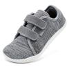 HOBIBEAR Kids Barefoot Shoes Minimalist | Zero Drop | Wide Width Fashion Sneaker Boys/Girls Toddler/Little/Big(A-Grey, 4 Big Kid) view 1