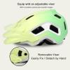 OUWOR Bike Helmet for Adult & Youth, Lightweight MTB Helmet with Adjustable Visor for Mountain/Road Cycling, 2 Sizes for Men Women Boys Girls (Yellow+Green) view 4