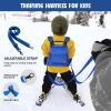 Odoland Ski and Snowboard Training Harness for Kids, Skiing Strap with Backpack, Adjustable Seat Strap and Easy Lift Handle, Speed Control Teaching, Perfect for Kid Beginners Boy and Girl, Blue view 4