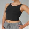 Colorfulkoala Dreamlux Womens Padded Sports Bra High Neck U-Back Yoga Running Workout Athletic Tank Top with Removable Cups(S, Black) view 2