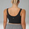 Colorfulkoala Dreamlux Womens Padded Sports Bra High Neck U-Back Yoga Running Workout Athletic Tank Top with Removable Cups(S, Black) view 3
