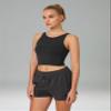 Colorfulkoala Dreamlux Womens Padded Sports Bra High Neck U-Back Yoga Running Workout Athletic Tank Top with Removable Cups(S, Black) view 4
