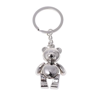 Saccgt Metal Movable Bear Keychain Nice Car for Key Ring Fashion 3D Animal Keyring Lucky Charm Hanging Pendant Gift for Men & W Alloy