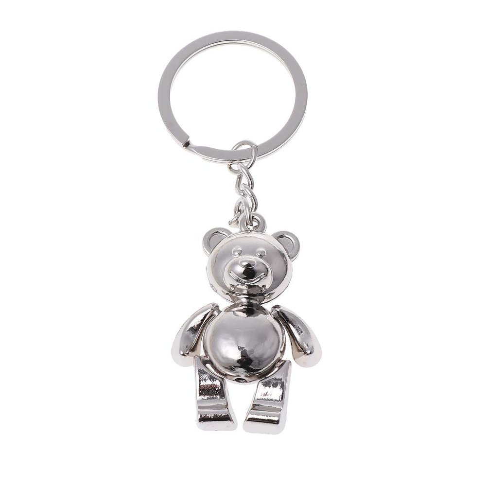 Saccgt Metal Movable Bear Keychain Nice Car for Key Ring Fashion 3D Animal Keyring Lucky Charm Hanging Pendant Gift for Men & W Alloy